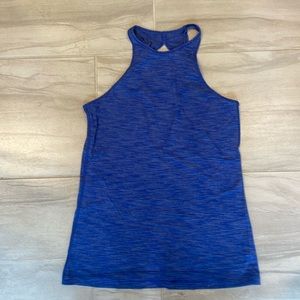 lululemon high neck cut out back tank